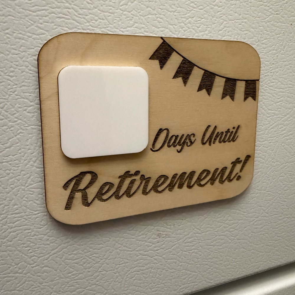 Wooden Retirement Countdown Plaque